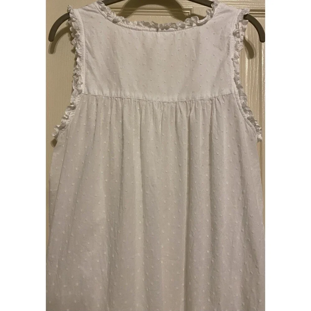 Adonna Sleepwear Nightgown Cotton Swiss Dot Sz M Cottagecore Prairie Romantic - Picture 14 of 15